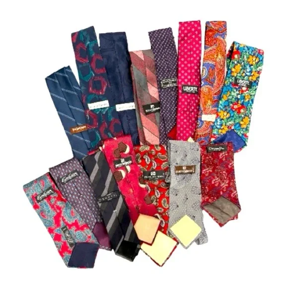 13 LUXURY DESIGNER TIES , MEN -silk neckties - Valentino, Paco Rabanne, Balmain - Picture 2 of 10
